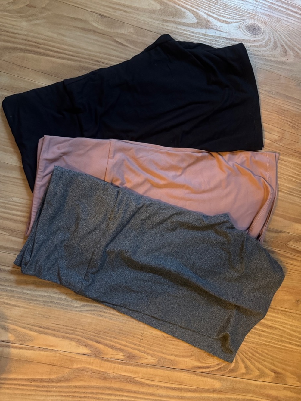 3-Pack Stretch Shorts in Black, Mauve, and Charcoal